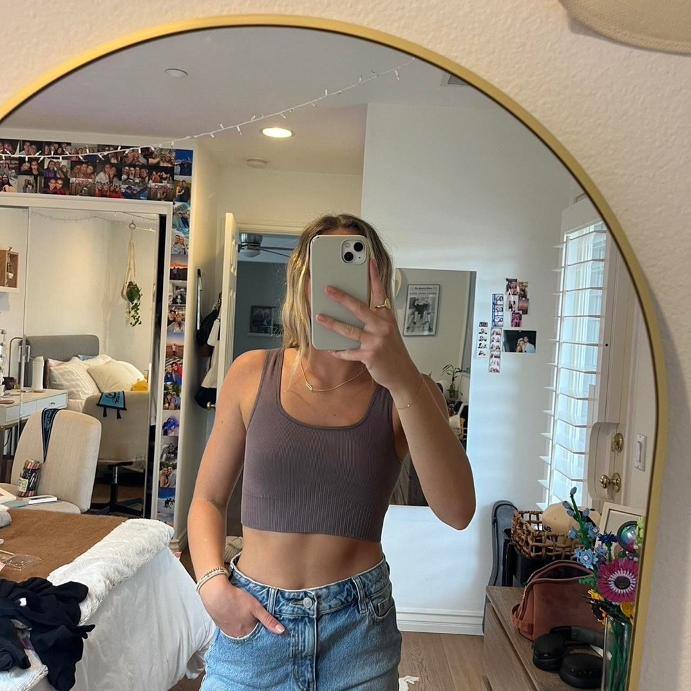Target Gray Crop Muscle Tee